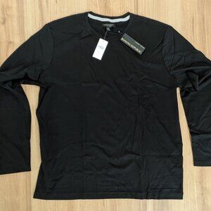 NWT Banana Republic Luxury Touch Long Sleeve Crewneck Tee Black XL
